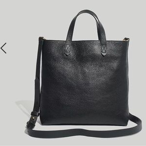 Madewell Zip Top Transport Crossbody in True Black Leather